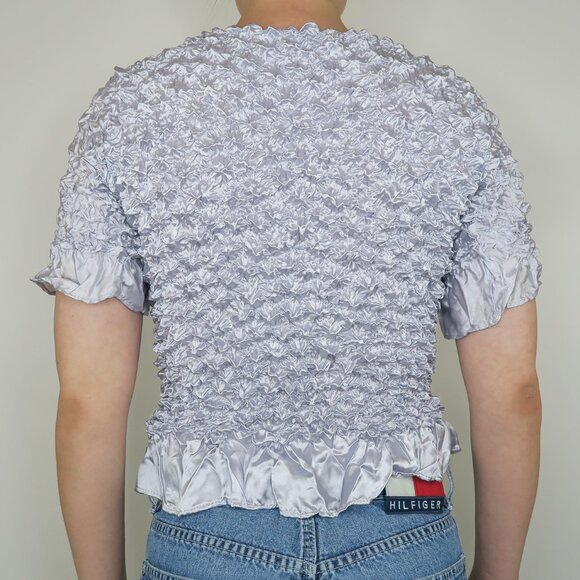Vintage 90s Silver Bubble Popcorn Shirt - Picture 3 of 9